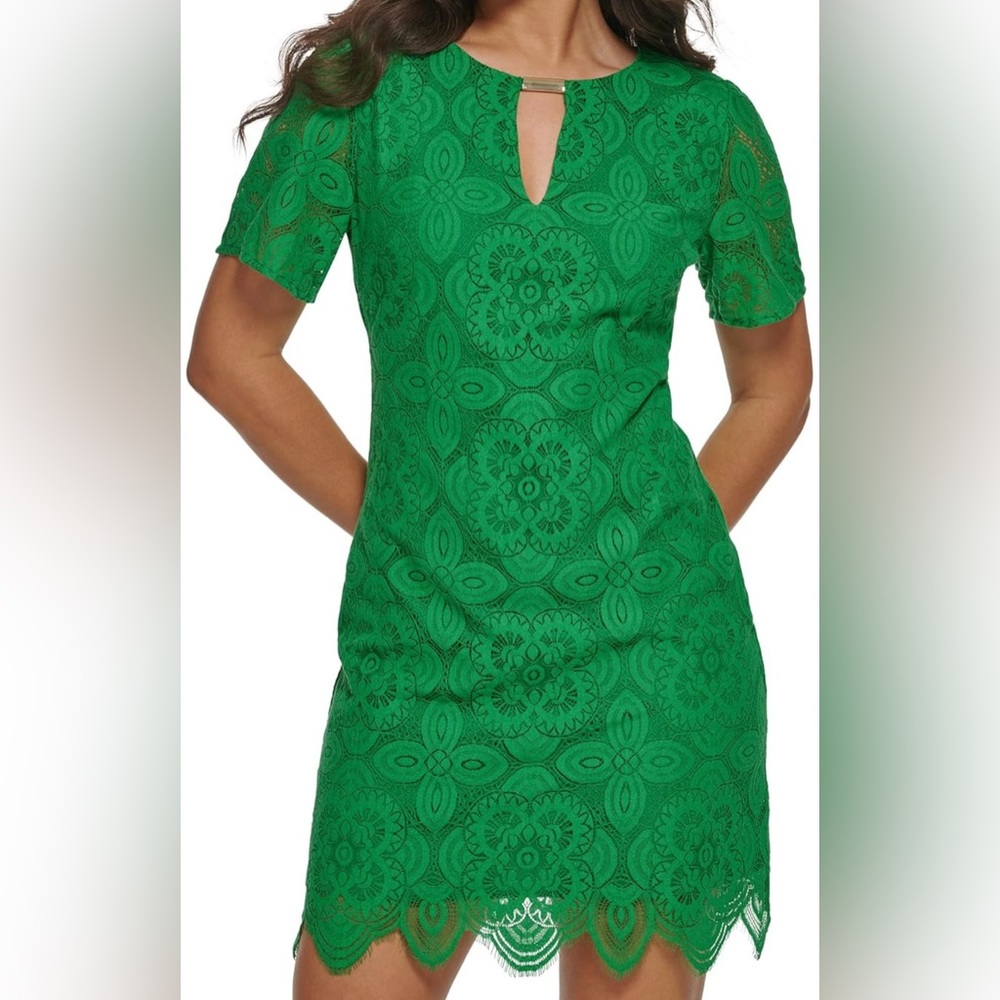 Elegant Green Lace Dress